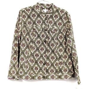 Charter Club Printed Jean Style Jacket Mauritius II 1X Printed NWT $75 Stretch